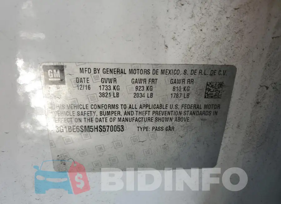 3G1BE6SM5HS570053 Photo# 13