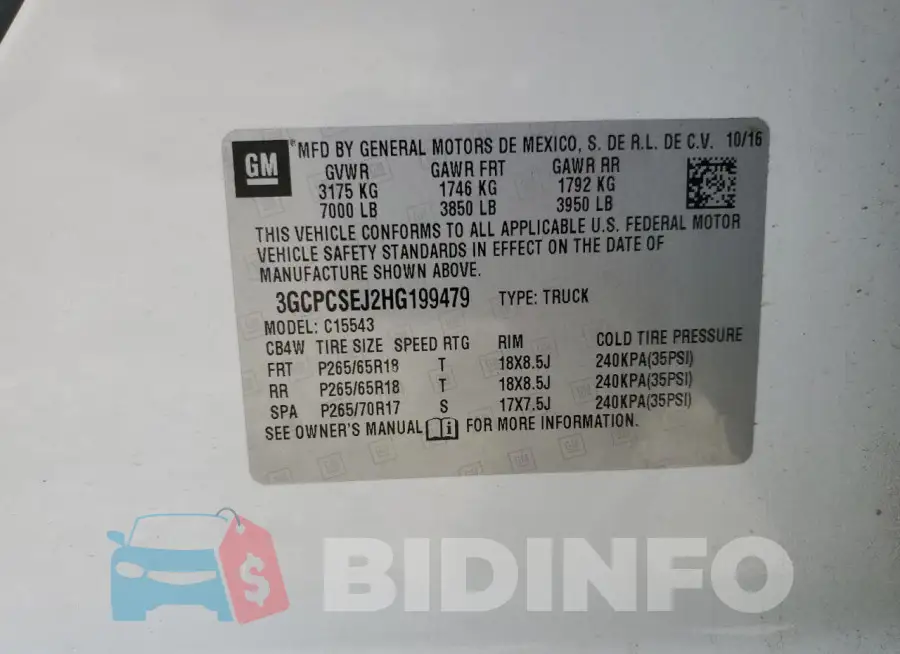 3GCPCSEJ2HG199479 Photo# 12