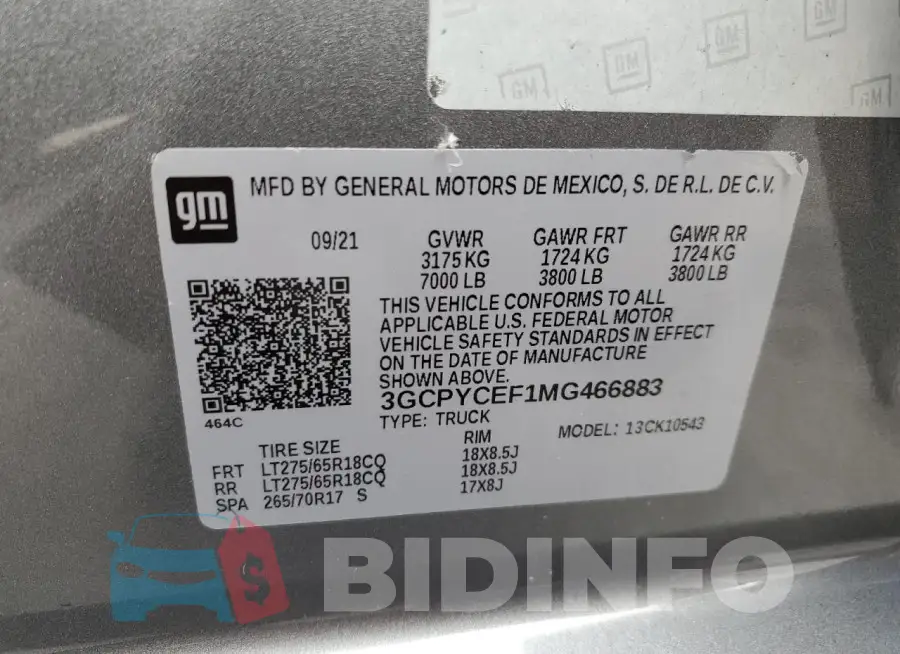 3GCPYCEF1MG466883 Photo# 13