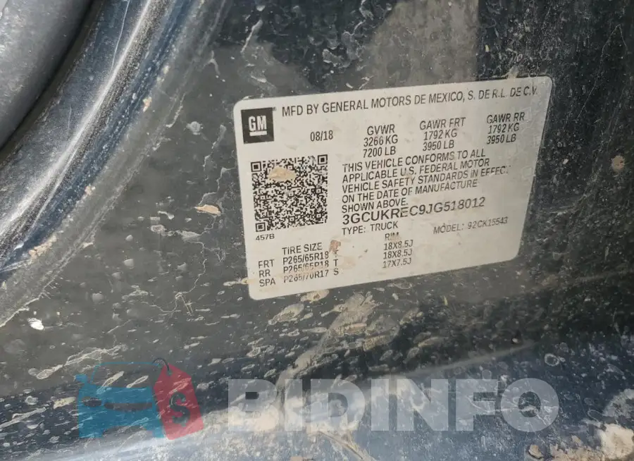 3GCUKREC9JG518012 Photo# 12