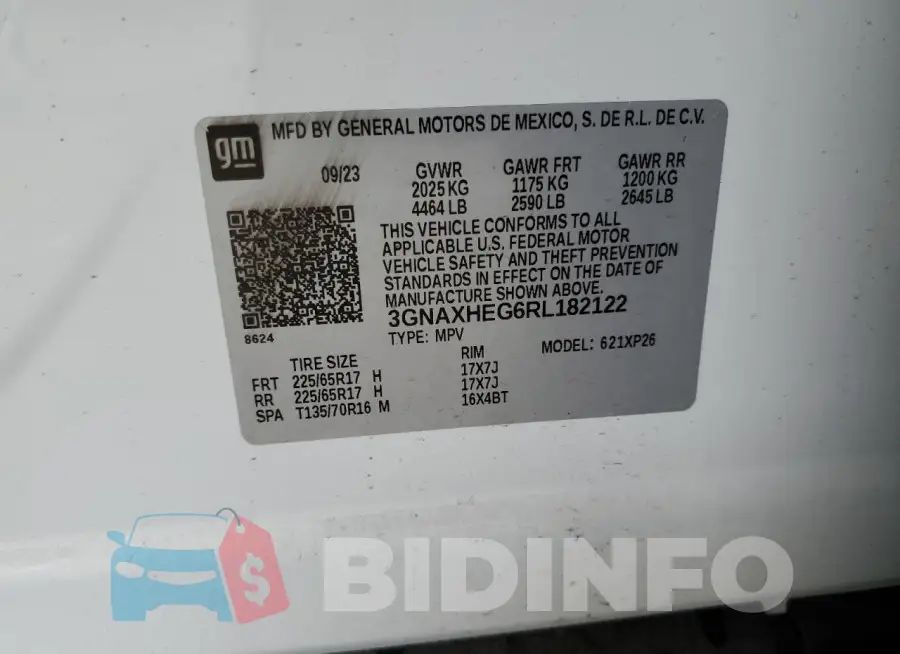 3GNAXHEG6RL182122 Photo# 13