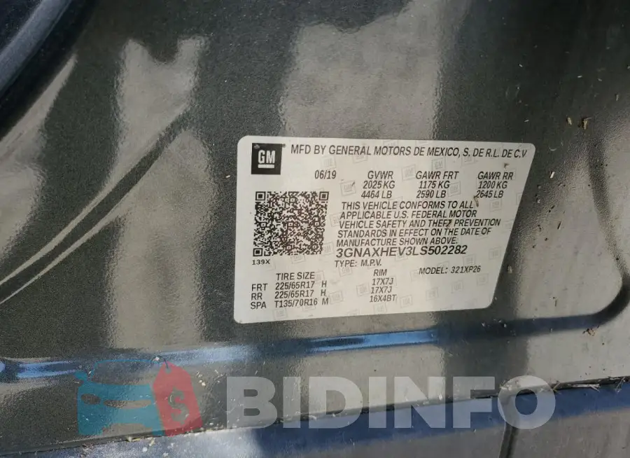 3GNAXHEV3LS502282 Photo# 14