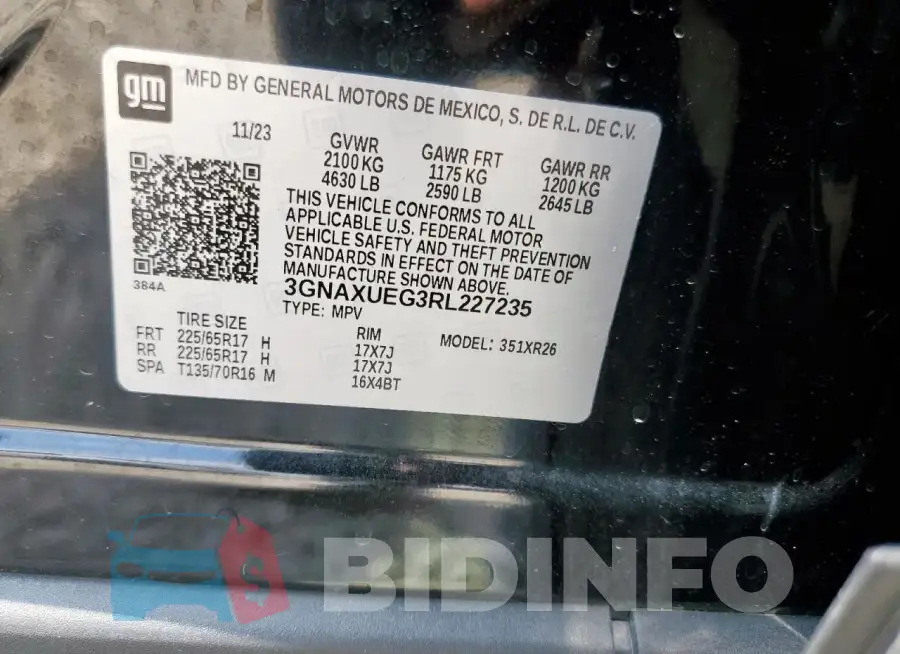 3GNAXUEG3RL227235 Photo# 13
