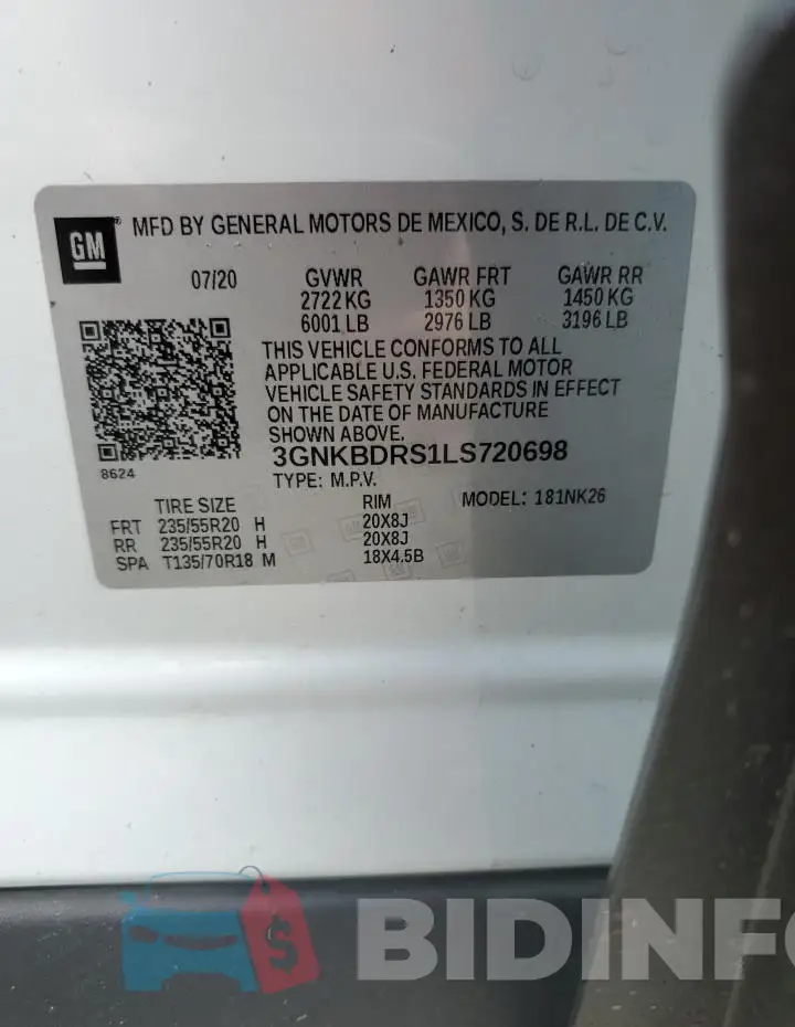 3GNKBDRS1LS720698 Photo# 13