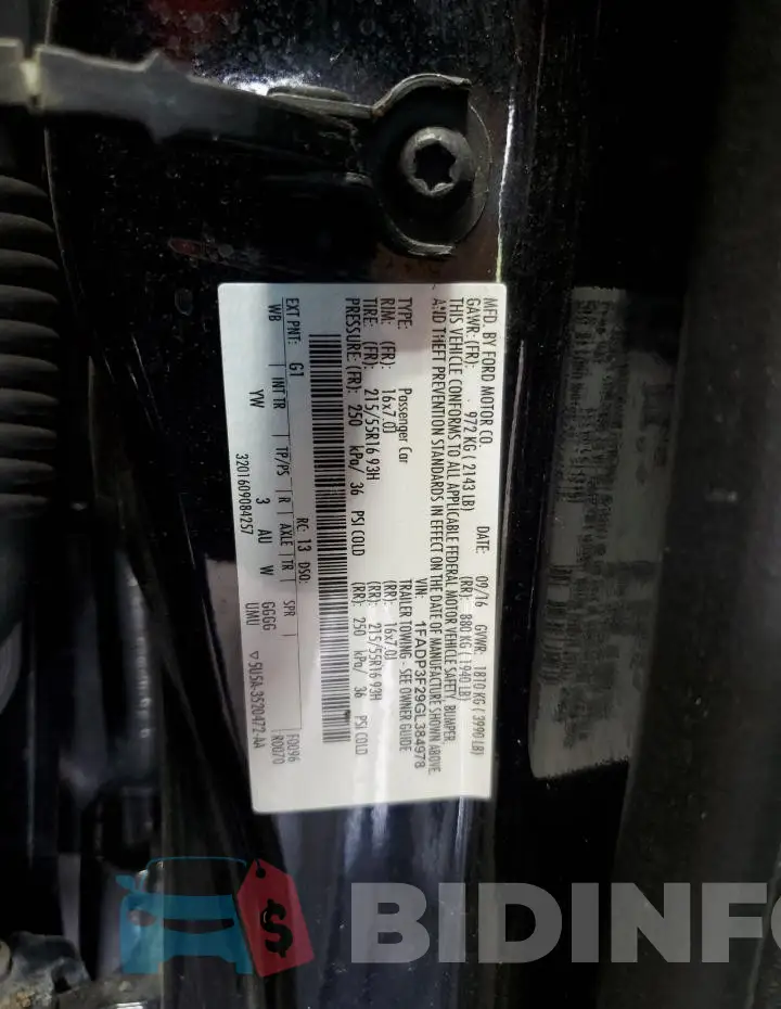 1FADP3F29GL384978 Photo# 12