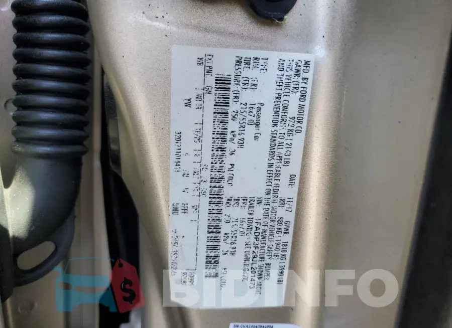 1FADP3F29JL201473 Photo# 12