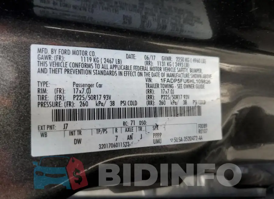 1FADP5FU6HL109826 Photo# 13