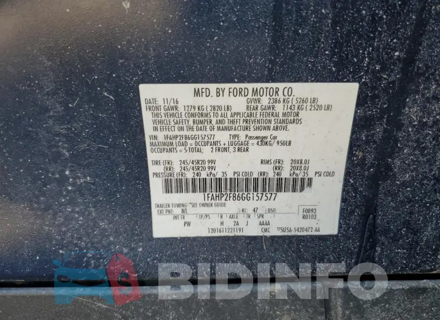 1FAHP2F86GG157577 Photo# 13