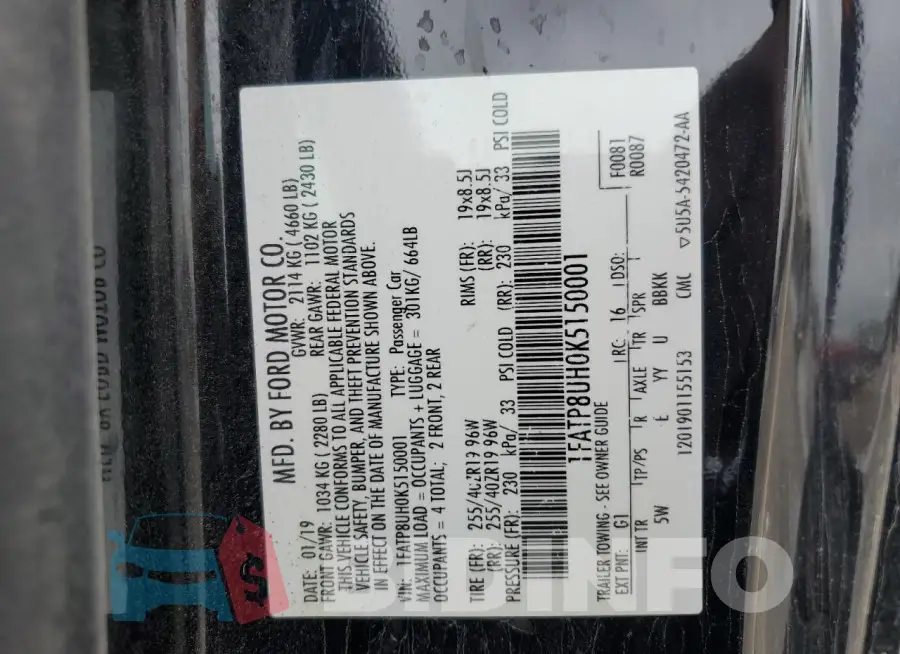 1FATP8UH0K5150001 Photo# 12