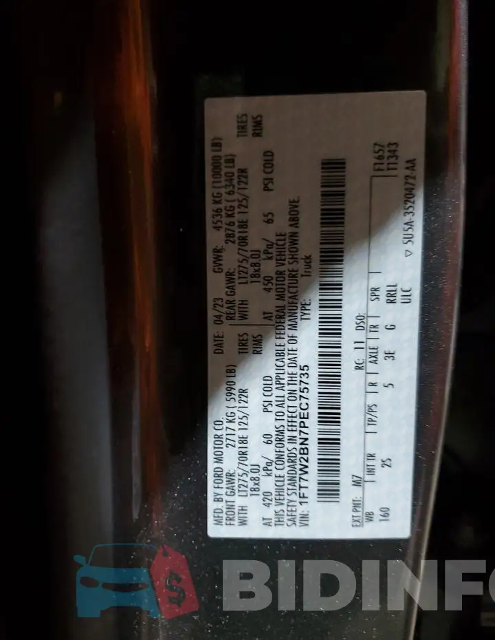 1FT7W2BN7PEC75735 Photo# 12