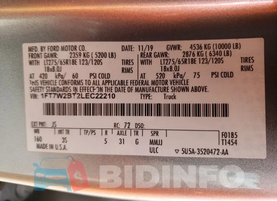 1FT7W2BT2LEC22210 Photo# 12