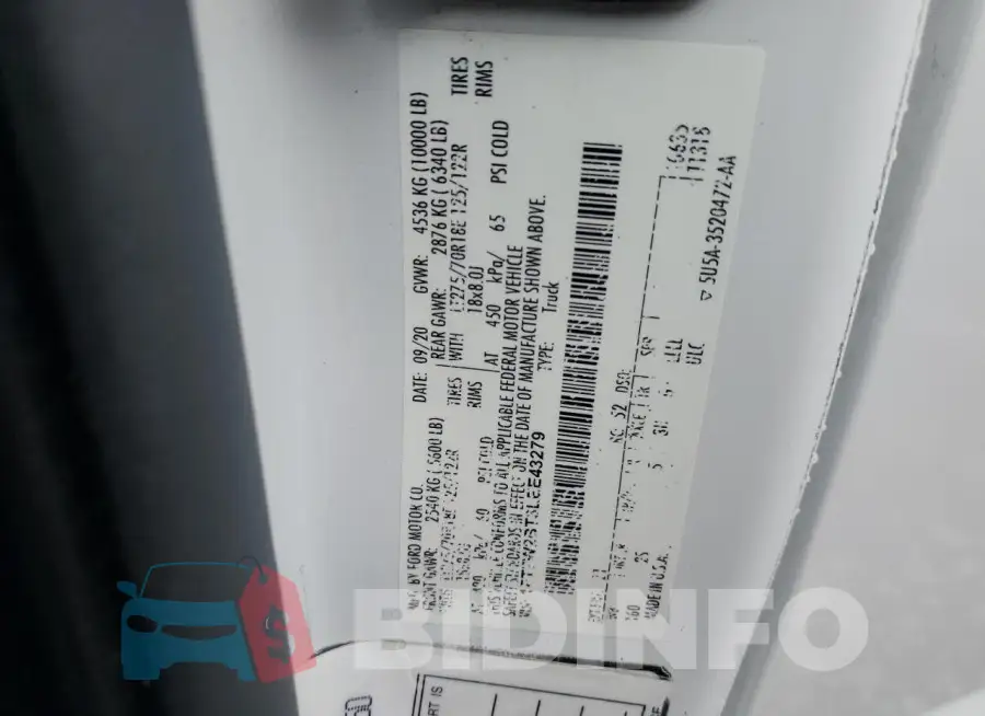 1FT7W2BT3LEE43279 Photo# 12