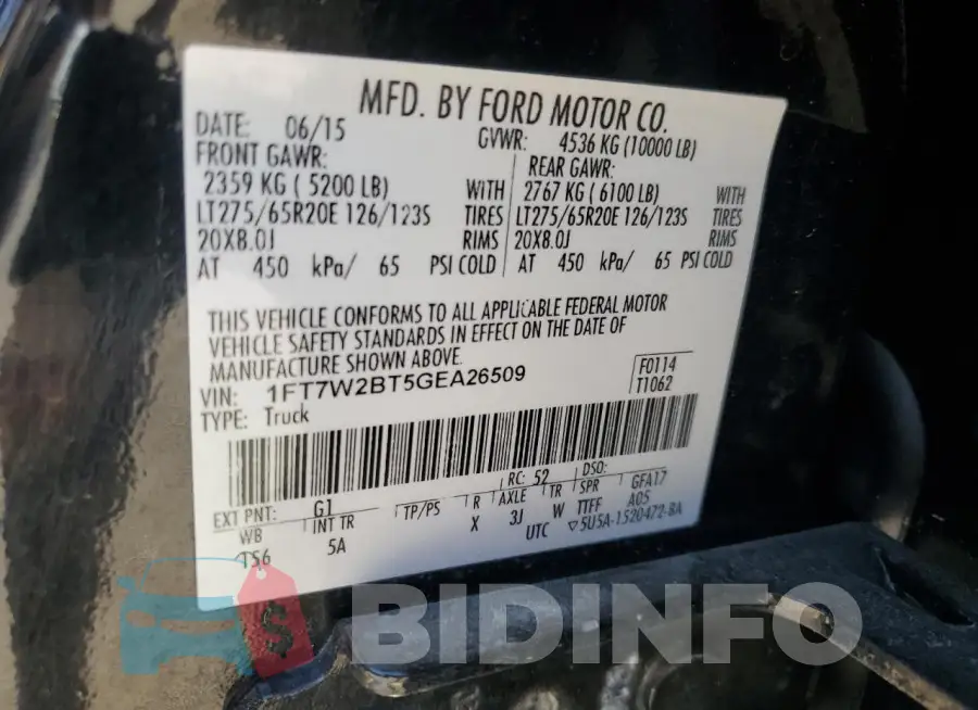 1FT7W2BT5GEA26509 Photo# 13