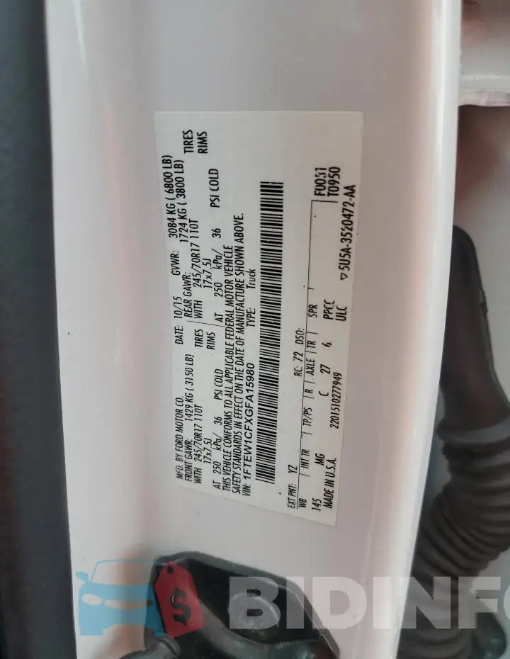 1FTEW1CFXGFA15980 Photo# 12