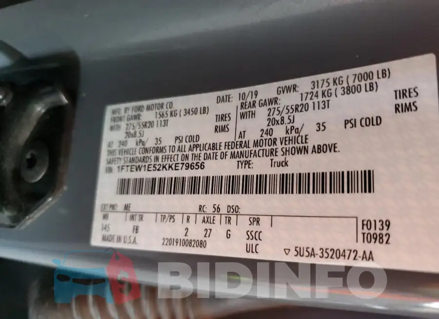 1FTEW1E52KKE79656 Photo# 12