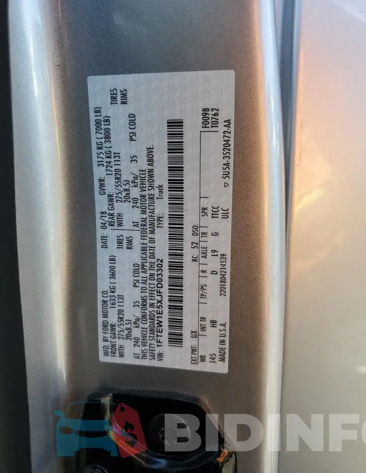 1FTEW1E5XJFD03302 Photo# 12