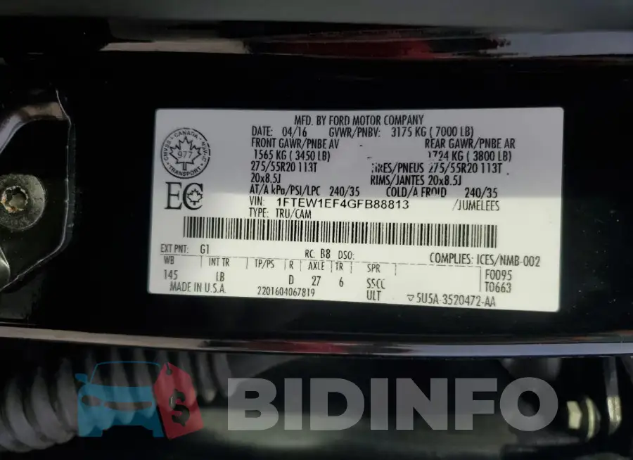 1FTEW1EF4GFB88813 Photo# 13