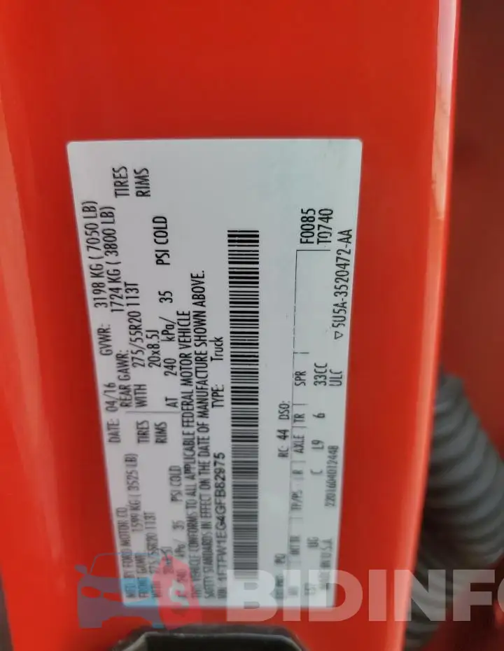 1FTFW1EG4GFB82975 Photo# 12