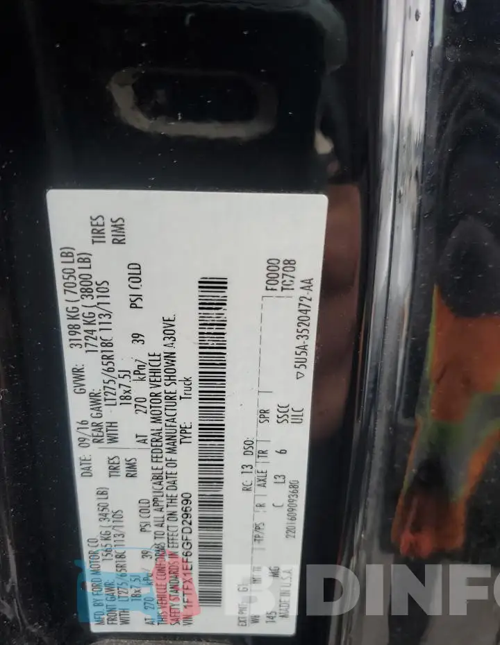 1FTFX1EF6GFD29690 Photo# 12