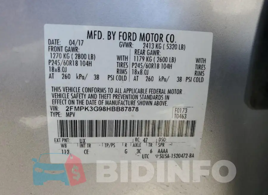 2FMPK3G98HBB87878 Photo# 13