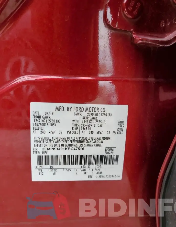 2FMPK3J91KBC47516 Photo# 12
