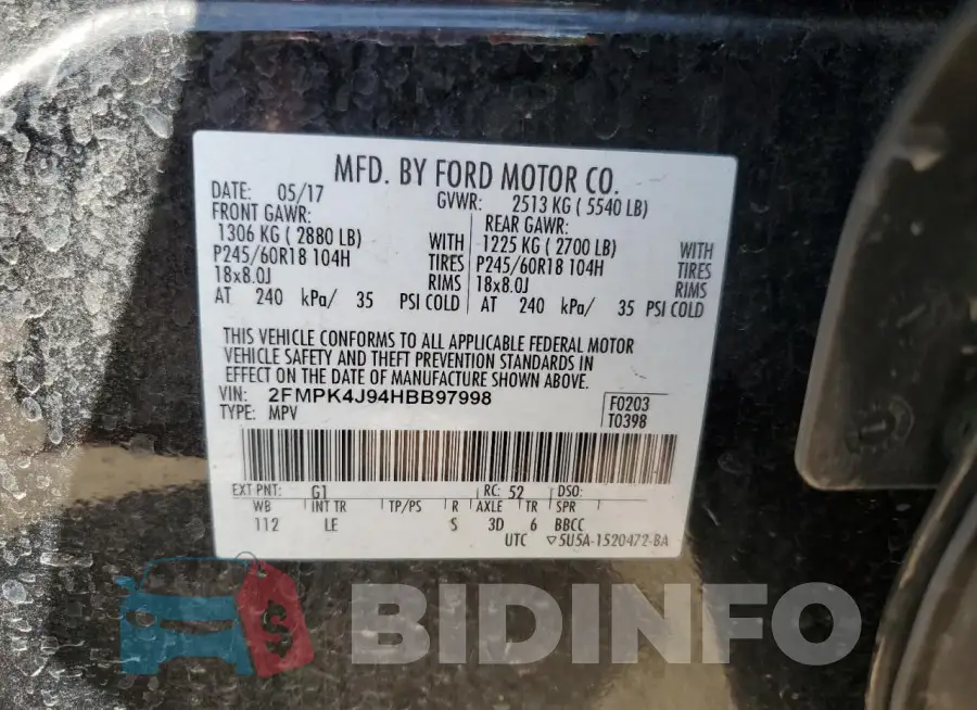2FMPK4J94HBB97998 Photo# 13