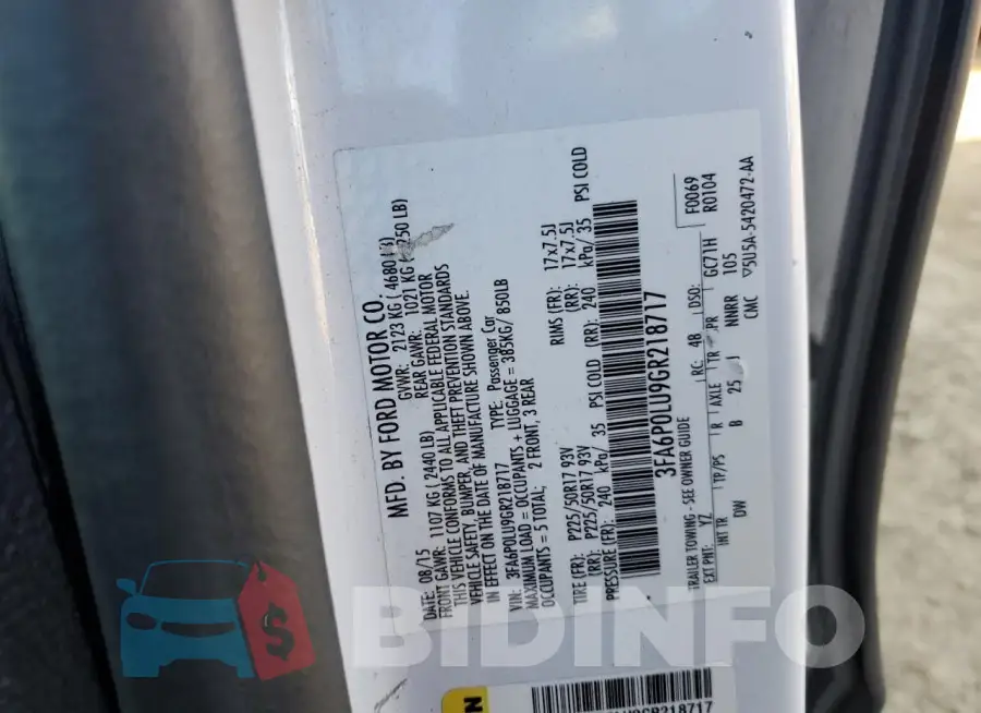 3FA6P0LU9GR218717 Photo# 13