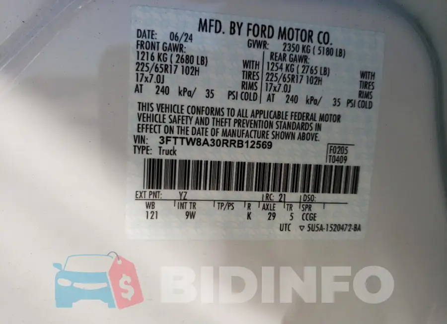3FTTW8A30RRB12569 Photo# 13