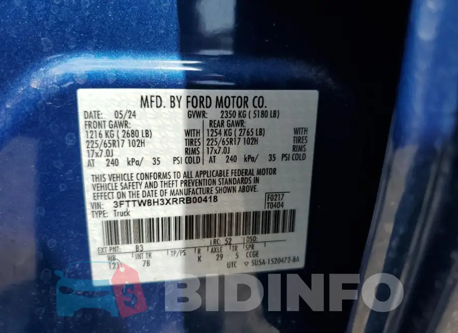 3FTTW8H3XRRB00418 Photo# 12