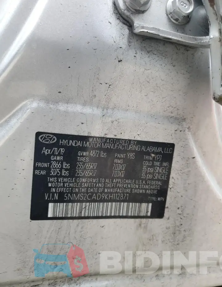 5NMS2CAD9KH112871 Photo# 13