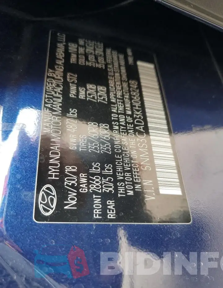 5NMS3CAD3KH068248 Photo# 12