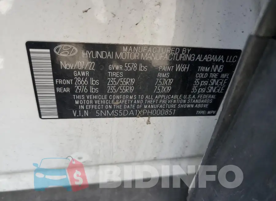 5NMS5DA1XPH000851 Photo# 13