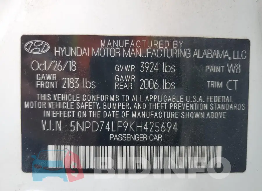 5NPD74LF9KH425694 Photo# 12
