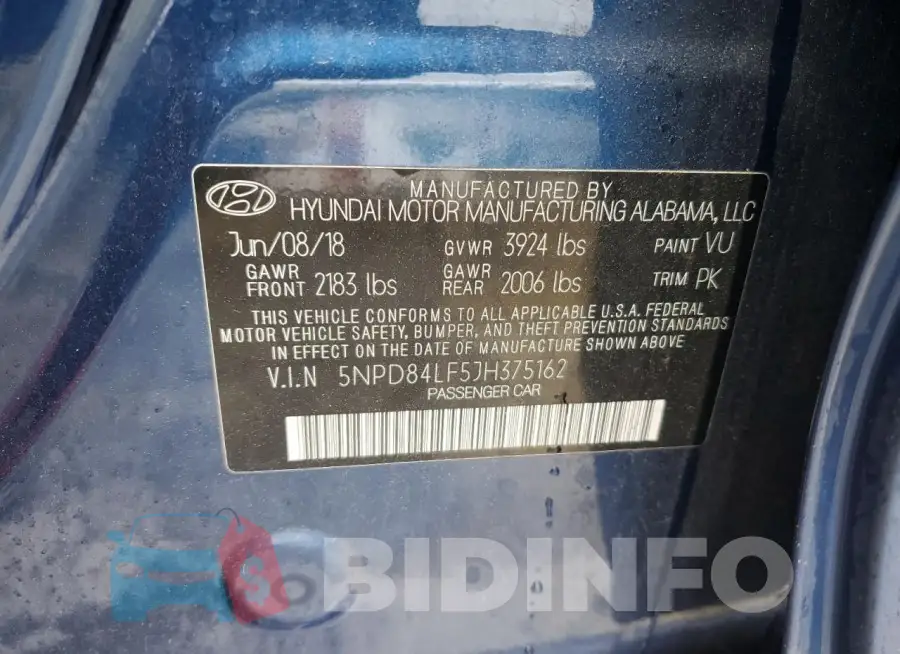 5NPD84LF5JH375162 Photo# 12