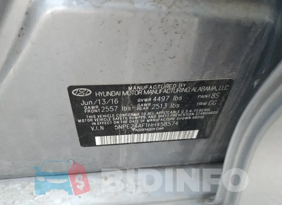 5NPE24AF1HH458574 Photo# 12