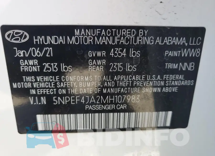 5NPEF4JA2MH107983 Photo# 12