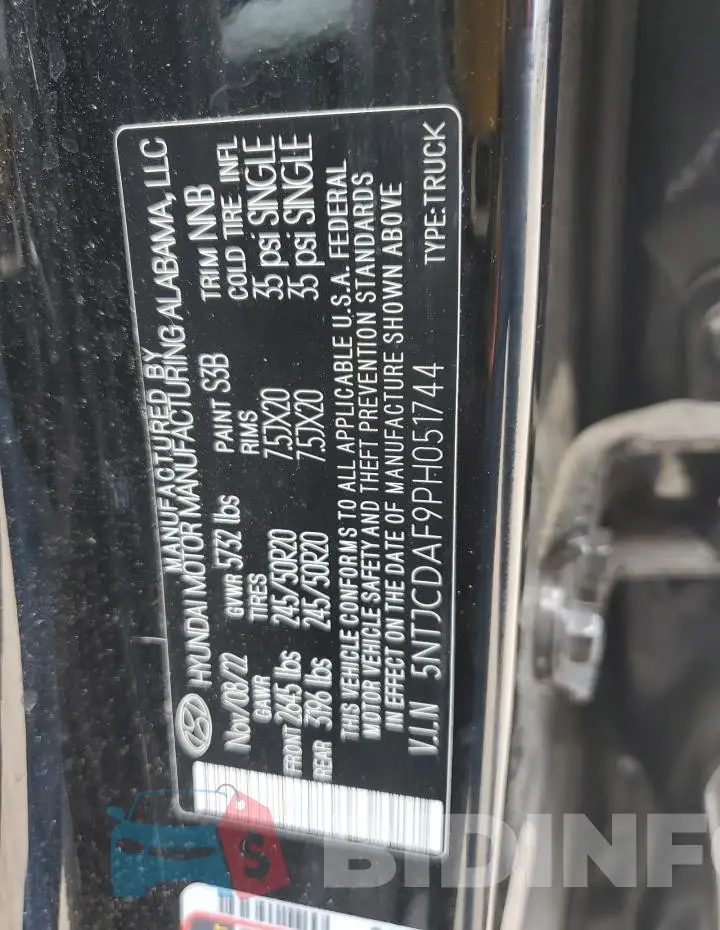 5NTJCDAF9PH051744 Photo# 12