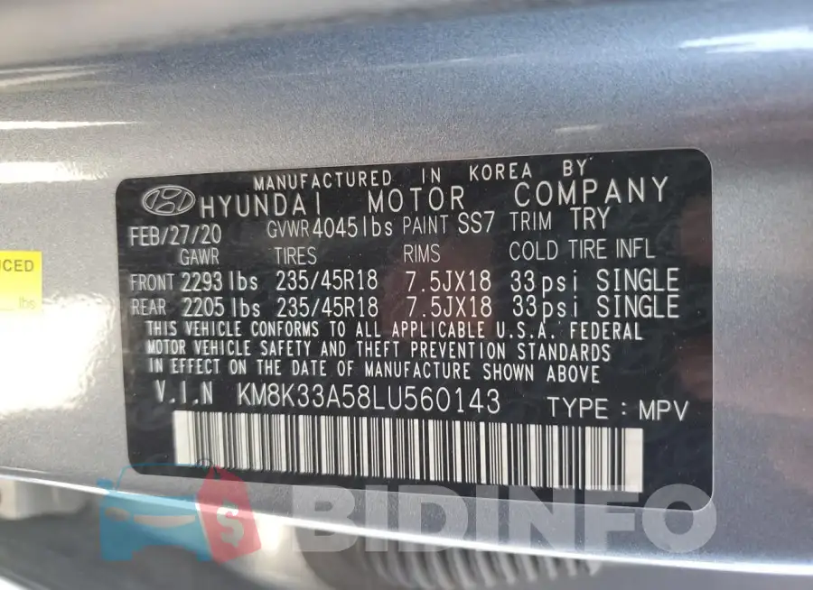 KM8K33A58LU560143 Photo# 13
