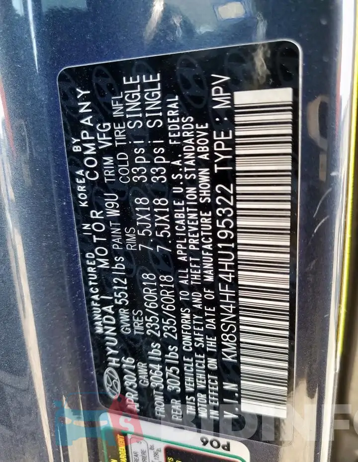 KM8SN4HF4HU195322 Photo# 13