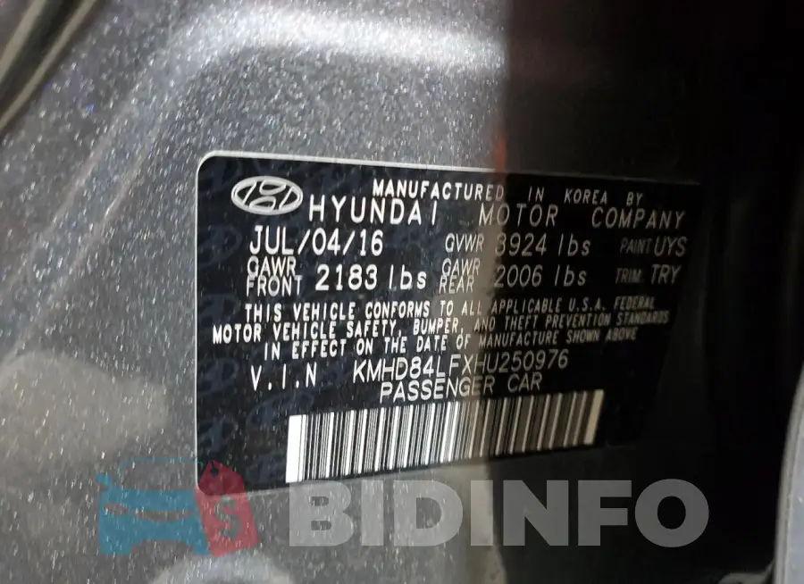 KMHD84LFXHU250976 Photo# 13