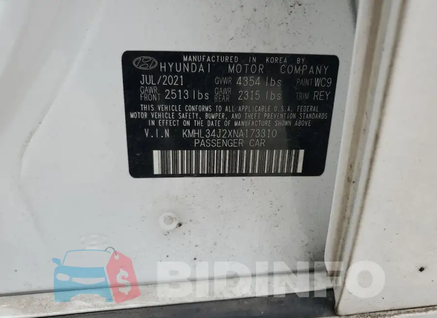 KMHL34J2XNA173310 Photo# 12