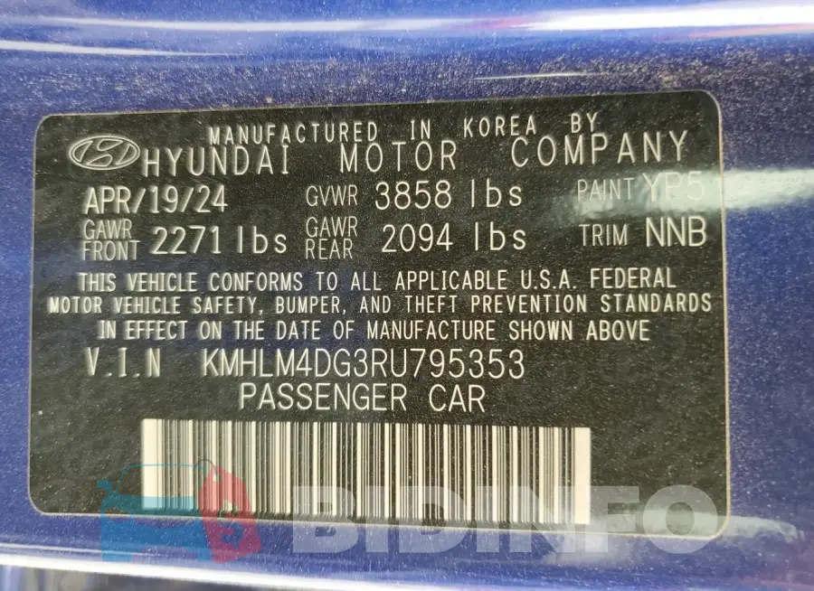 KMHLM4DG3RU795353 Photo# 12