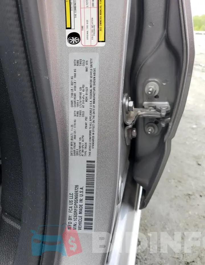 1C6SRFGP0SN669726 Photo# 13