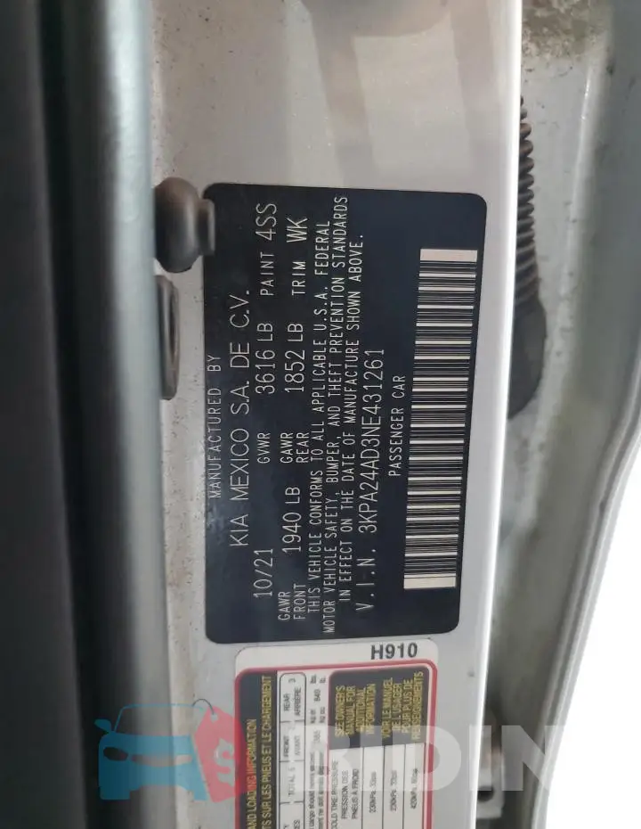 3KPA24AD3NE431261 Photo# 12