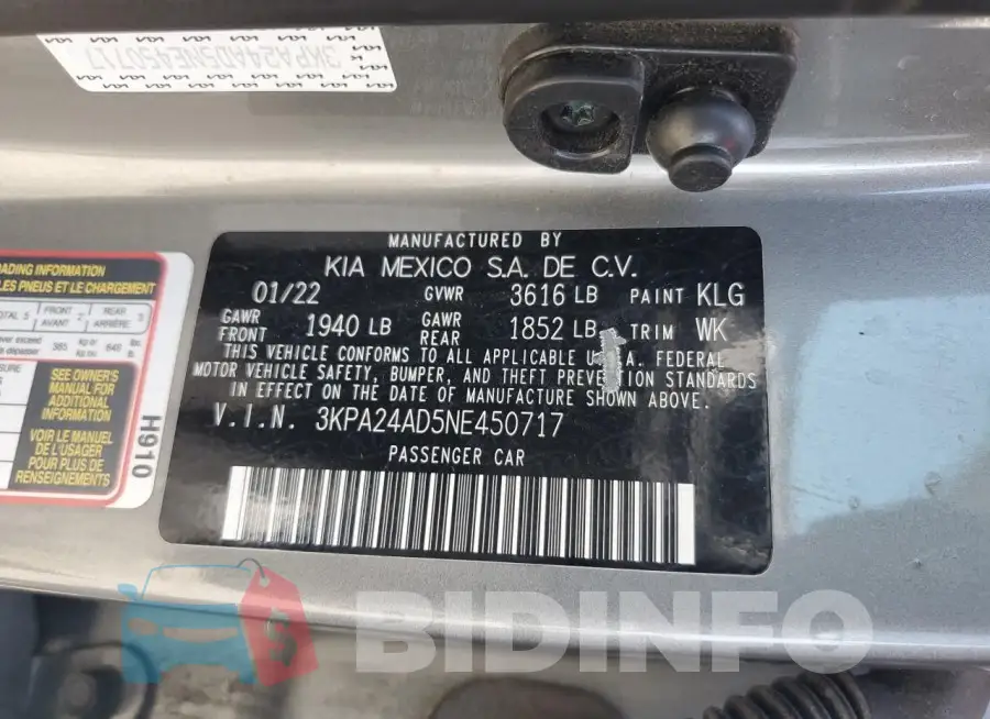 3KPA24AD5NE450717 Photo# 12