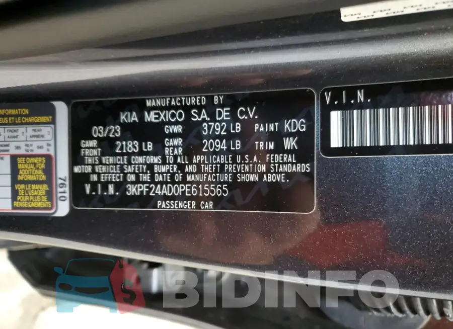 3KPF24AD0PE615565 Photo# 13