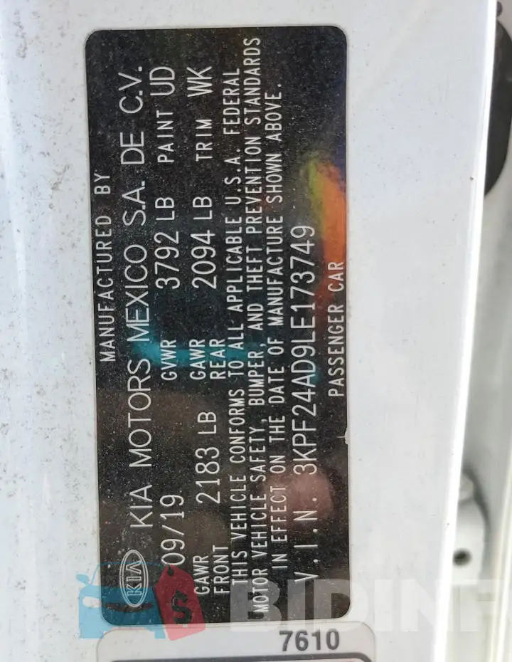 3KPF24AD9LE173749 Photo# 13