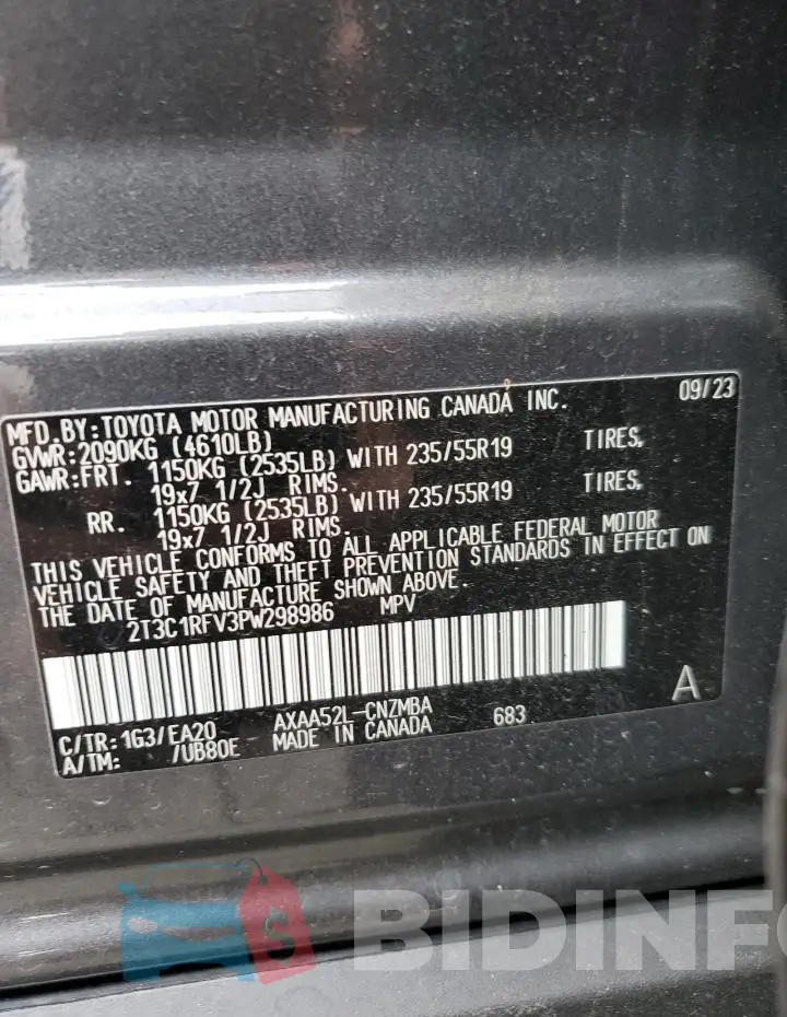 2T3C1RFV3PW298986 Photo# 13