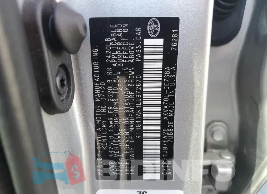 4T1G11AK1LU972670 Photo# 13