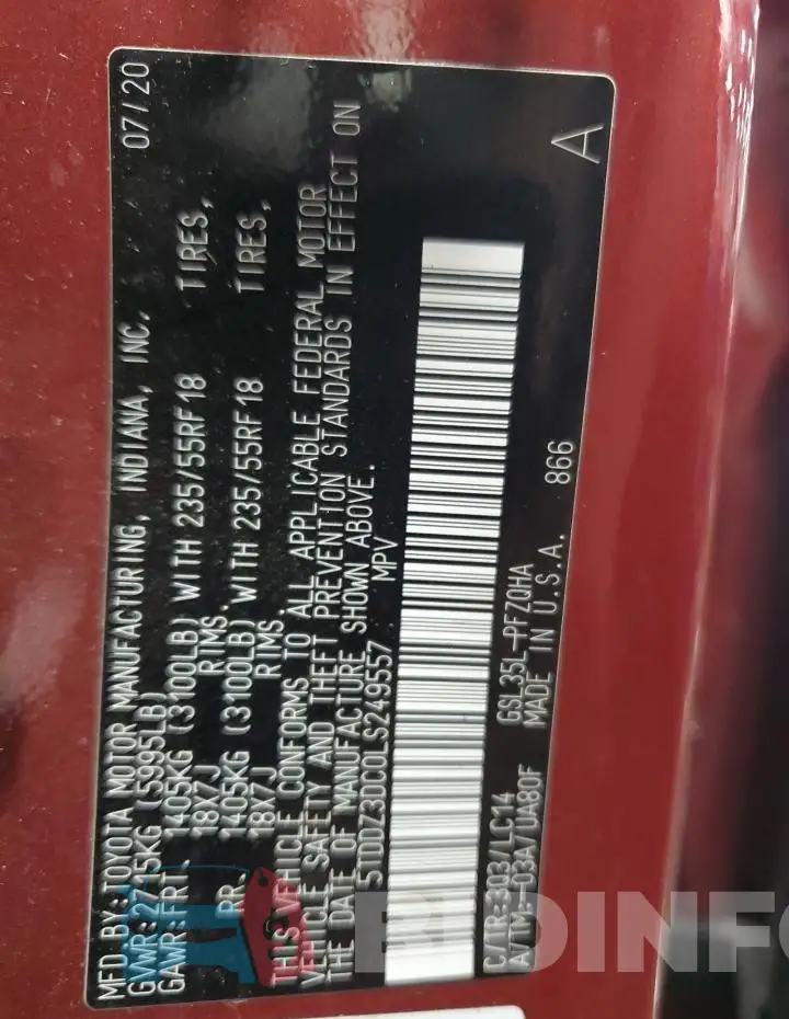 5TDDZ3DC0LS249557 Photo# 13